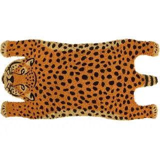 Esschert Design | Fußmatte - Gepard - Kokosfaser - Dekorativ - Rutschfest und Langlebig - Braun