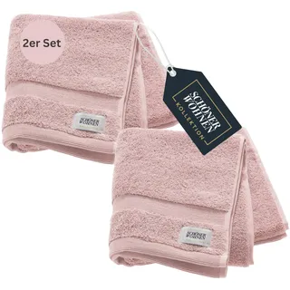 SCHÖNER WOHNEN 2er Set Premium Handtuch 50x100 cm - saugstark - Luxus Handtücher Rose 2teilig - 100% Baumwolle - flauschig weich - als Handtuch-Set kombinierbar - Frottiertücher - Öko-Tex