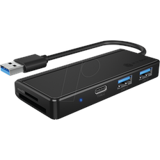 Bild von Icy Box IB-HUB1423CR-U3, USB-Hub, Dual-Slot-Cardreader, USB-A 3.0 [Stecker] (60795)