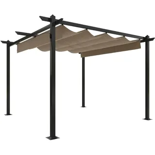 vidaXL Pavillon mit Ausziehbarem Dach 3x3 m Taupe - Taupe