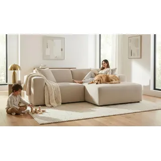 OTTO home »Koa, 228 cm, L-Form, Modulsofa in Cord, Chenille, Struktur, Webstoff« Designsofa, weicher Lounge-Sitzkomfort, Welleunterfederung, bodentief,