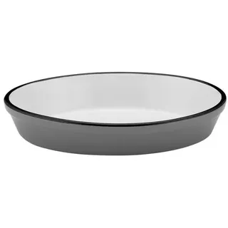 Ladelle Mason Steingut Oval Back-/Bratform Grau - 19cm mikrowellengeeignet