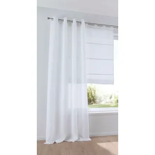 Vorhang KUTTI "Metis Leinen" Gr. 3, weiß, B:140cm H:225cm, Leinen, Gardinen, Vorhang, blickdicht, natürliche Leinen-Gardine, einfarbig, pflegeleicht, Basic