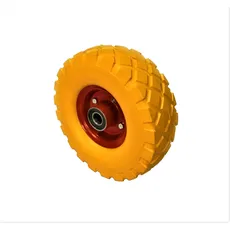 TEMPO DI SALDI Pannensicheres gelbes Rad aus strapazierfähigem Gummi für Schubkarre Bau Garten