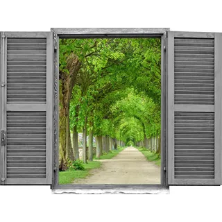 Queence »Allee« Wandsticker, Wandbild, selbstklebend, 3D, Fenster,