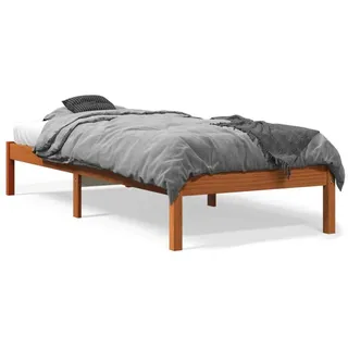 vidaXL Massivholzbett ohne Matratze Wachsbraun 90x200 Kiefernholz