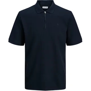 JACK & JONES Jjeaustin Zip Polo blau M