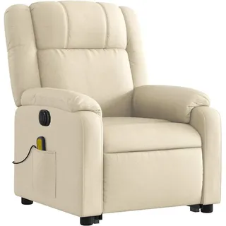 vidaXL Massagesessel mit Aufstehhilfe Polyester 95 x 99 x 0 cm Beige/Weiß