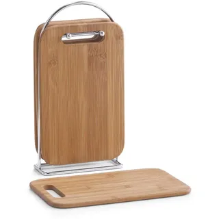 Zeller Present Brettchenständer, 5-teilig, Bamboo/Chrom / 15 x 6,5 x 30, beige,