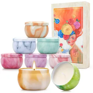 Duftkerzen Geschenke für Frauen 8er Pack Kerzen Zuhause, duftende Aromatherapie Stressabbau Sojawachskerzen für Bad Yoga Frauen Geburtstagsgeschenke, Vanille