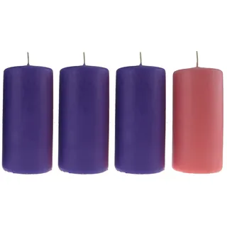 4 Adventskerzen Ø 7 cm H 15 cm - Große Größe für Adventsaltar - Made in Italy - Cereria Di Giorgio