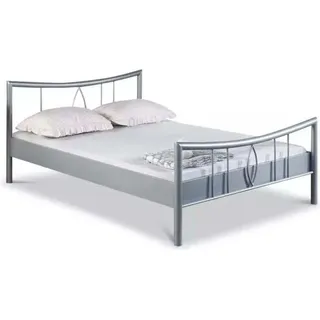 Metallbett Luisa – 140 x 220 cm / silbergrau - Grau