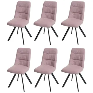 Mendler 6er-Set Esszimmerstuhl Samt rosa