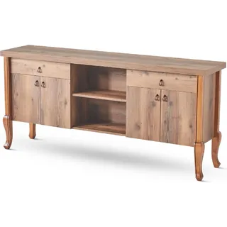 Büroeinrichtung Bürotisch Chefsessel Sideboard Stauraum Klassisch Braun