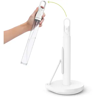 simplehuman Stehender Papierhandtuchhalter mit Sprühpumpe, weißer Edelstahl