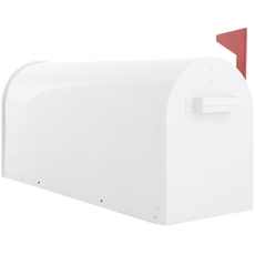 Rottner Briefkasten Mailbox-weiß-inkl. Montagematerial-mit mechanischem Postmelder-für die Montage am Ständer vorgesehen