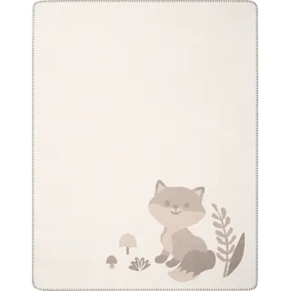 Biederlack "Babydecke Foxy", 75 x 100, mit Zierstich, beige, natur),