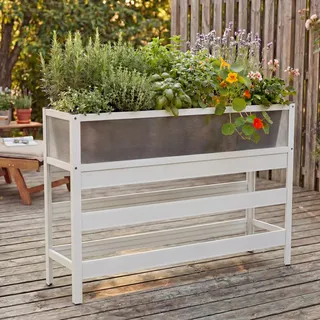 Mendler Hochbeet HWC-P96 82 x 120 x 30 cm Weiß