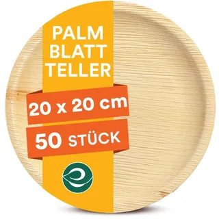 ECO SOUL Bambus teller 8"(20 cm) Papteller Einwegteller(50 Stück)