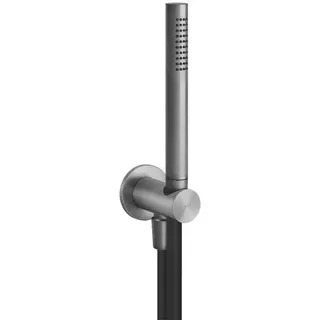 Gessi316 Brause-Set Gessi316 inklusive Wandanschlussbogen 1/2 mit Halterung, 54023707, Farbe: Metall Schwarz gebürstet PVD