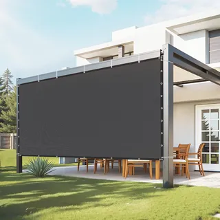 Vevor Sonnenschutztuch 244 x 366 cm Schwarz HDPE 140 g/m2