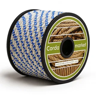 Cordamarket 8 mm Seil, Erwachsene, Unisex, Weiß, 50 m