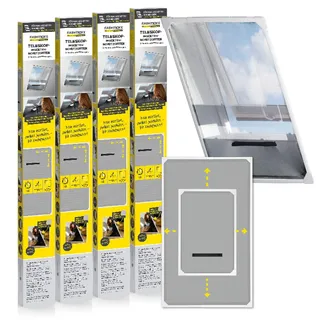 EASYmaxx Insect Protect Teleskop Fliegengitter Fenster mit Rahmen und integriertem Netz | Dachfenster Insektenschutz | Ohne Schneiden | Ohne Bohren | 63 x 93 cm bis 100 x 160 cm [4 Stück]
