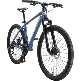 BIKESTAR Alu Mountainbike 27.5 Zoll | 21 Gang Hardtail Sport MTB 18 Zoll Rahmen Scheibenbremse Federgabel | Blau Silber - Blau, Silber