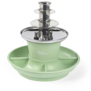 Giles & Posner Mini-Schokobrunnen, 3-stufig, 20–26 W, Grün | Mini-Schokobrunnen, kleines Fondue-Set, 2 Serviertabletts, ca. 22,8 x 22,8 x 21,5 cm