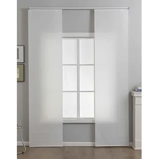 Gardinenbox 2er Set Schiebegardine »New Amsterdam« HxB245x60 cm Natur Strukturiert, Modern, schlicht und vielseitig einsetzbar mit Paneelwagen und Beschwerungsstange 2024740-2