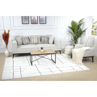livabliss »PRAGUE« rechteckig 8 mm Höhe Skandi Design, modern Boho Kurzflor Wohnzimmerteppich, Schlafzimmer
