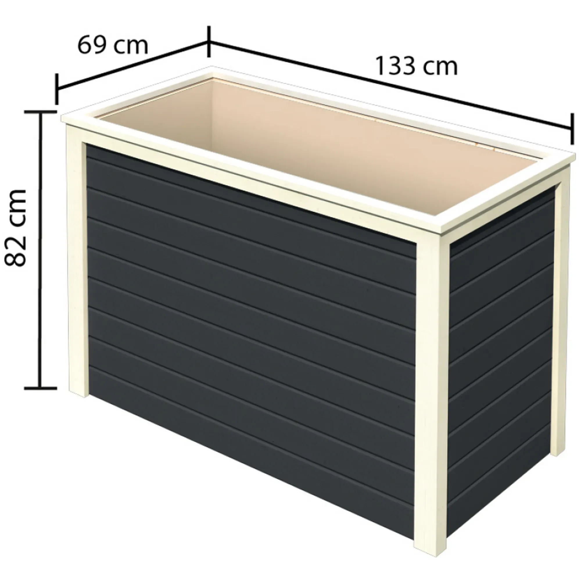 Bild von Hochbeet 1 133 x 69 x 82 cm anthrazit