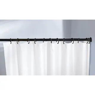 Kleine Wolke Duschvorhangstange "Federstange" Ø 21 mm ausziehbar, kürzbar schwarz, für Duschvorhänge, hochwertige Verarbeitung, Länge 75-125 cm, schwarz