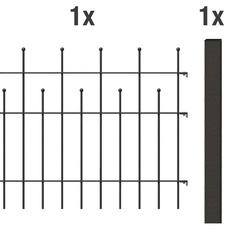 Bild von Alberts Zaun-Anbauset Madrid,fvz,anthr.-met.,z.Einbet.,Länge:2 m,Höhe:735 mm 507893