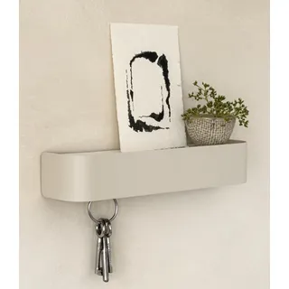 Kazai. Schlüsselbrett 'Tone' | Minimalistisches Schlüsselhaken-Design aus Berlin | Moderner Schlüsselhalter mit Ablage aus Metall | Schlüsselboard als Flur Möbel für die Wand | Taupe-Sand