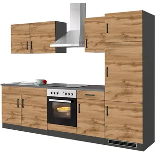 kochstation Küchenzeile KS-Toronto 270 cm braun