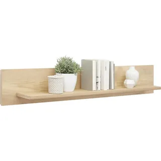 Voleo Wandboard , Eichefarben , Holz , Eiche , furniert , 141x24x22 cm , Wohnzimmer, Regale, Wandboards