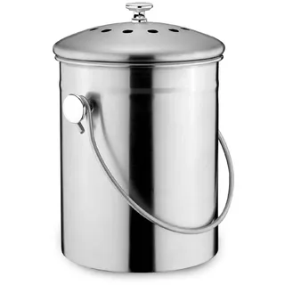 Weis Biomüll-Abfalleimer 3 l Silber