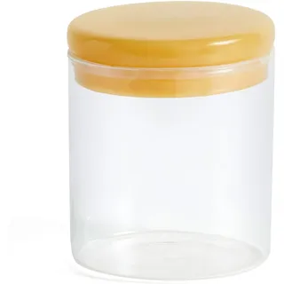 HAY Aufbewahrungsglas mit Deckel Borosilicate Jar M aus Borosilikat Glas, Deckel aus Silikon, Maße: 12 x 10 cm, Fassungsvermögen: 0.6l, AB333-A602-AF04