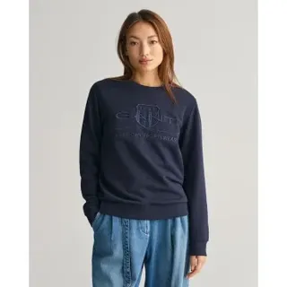 Gant für Damen. 4200663 Tonal Archive Shield Sweatshirt navy (XXS), Lässig, Baumwolle, Langarm, Marine