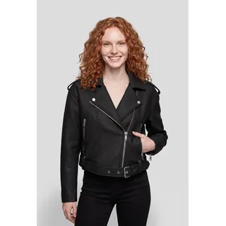 Lederimitatjacke ONLY "ONLSOFT FAUX LEATHER BIKER CC OTW", Damen, Gr. S, schwarz, Web, Obermaterial: 100% Polyester, unifarben, taillenbedeckt, Jacken Lederimitatjacke, Lederimitat, Biker-Details