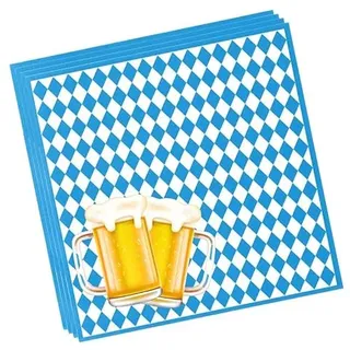 HSLPSM 20 Stück Oktoberfest Servietten, Servietten Bayrisch Blau Und Weiß, Bayrisch Oktoberfest Deko, 33 X 33cm Bayrische Serviettens, Für München Bierfest Oktoberfest Party Und Andere Feiern