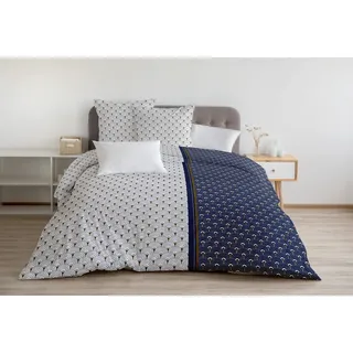 Home Linge Passion Gepunktet Blau 220 x 240 cm + 2 x 65 x 65 cm