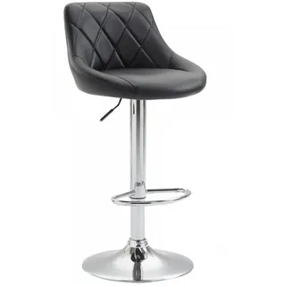CLP Barhocker Lederlook schwarz , Textil , 46x83x49 cm , Esszimmer, Barmöbel, Barhocker
