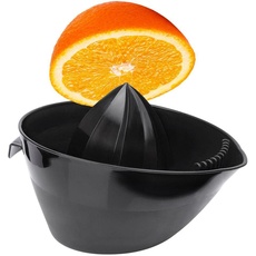 Vilde Zitronenpresse Zitruspresse Fruchtsaftpresse manuell handbetrieben für große Früchte Grapefruits Orangen schwarz mit Ausguss Griff