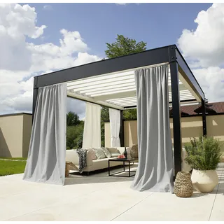 Neutex for you! Outdoorvorhang SOLERO Stangendurchzug 152 x 130 cm Grau 1 Stk.