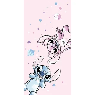 Jerry Fabrics Disney Stitch Strandtuch für Kinder – 70x140 cm Leichtes Mikrofaser-Polyester | Schnell trocknendes Handtuch für Strand, Pool oder Bad | Lebendiges Lilo & Stitch Design | Handtuch für