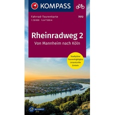KOMPASS Fahrrad-Tourenkarte Rheinradweg 2, von Mannheim nach Köln 1:50.000