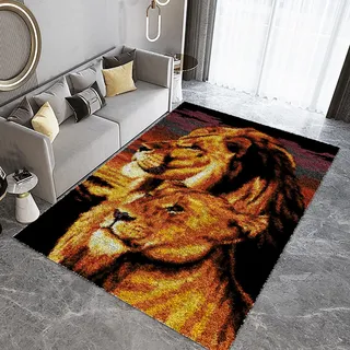 Groß Knüpfteppich Zum Selber Knüpfen-Sets Latch Hook Rug Vorgedrucktes Muster Leinwand Teppich Stickerei Handwerk Für Erwachsene Handarbeiten Diy Teppich Handarbeit Selbst Knüpfen Set 55 x 75 cm
