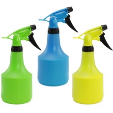 com-four® 3x Blumensprüher - Sprühflasche zur Bewässerung von Pflanzen - Wassersprühflasche zum Wasserzerstäuben und zur Schädlingsbekämpfung [Auswahl variiert] (3 Stück 0.5L bunt)